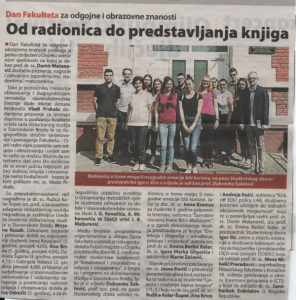Suradnja Psihoteke i Fakulteta za odgojno obrazovne znanosti Osijek
